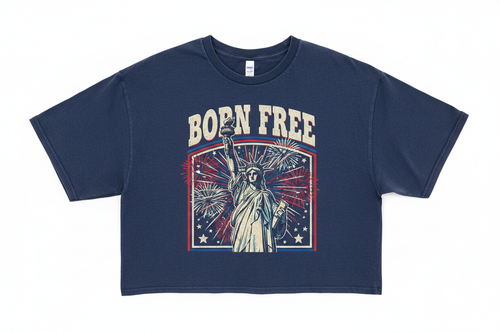 Oversized Boxy Crop Tee - Born Free